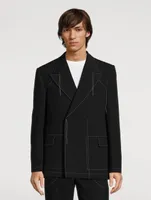 Wool-Blend Double-Breasted Jacket