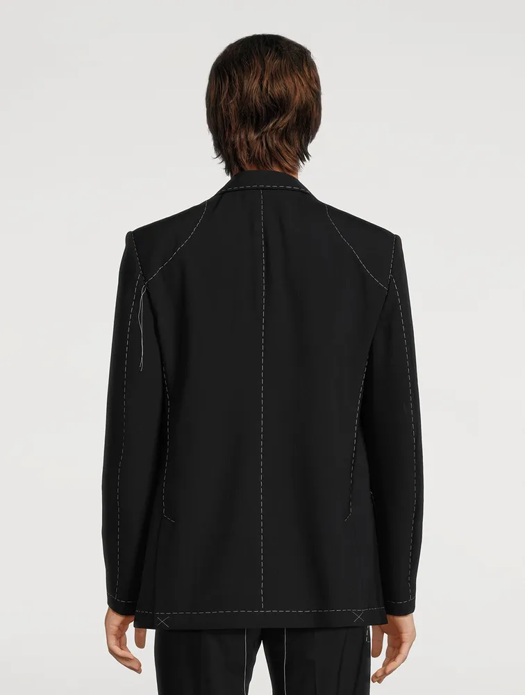 Wool-Blend Double-Breasted Jacket
