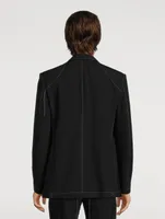 Wool-Blend Double-Breasted Jacket