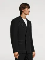 Wool-Blend Double-Breasted Jacket