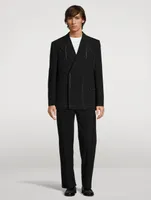 Wool-Blend Double-Breasted Jacket