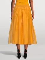 Smocked Midi Skirt