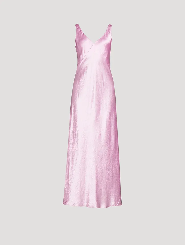 Bias-Cut Satin Maxi Dress