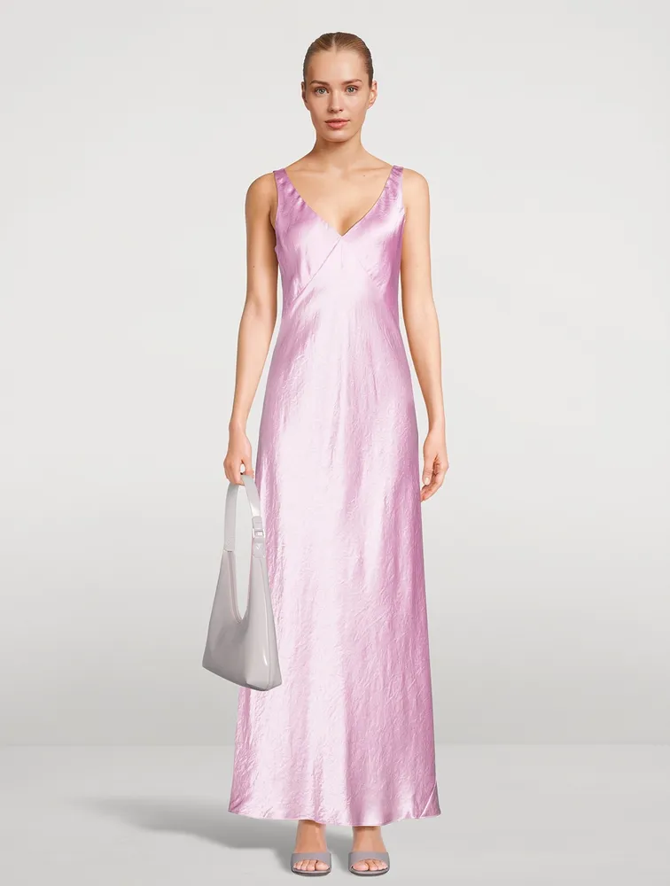 Bias-Cut Satin Maxi Dress