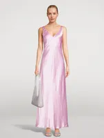 Bias-Cut Satin Maxi Dress