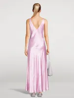 Bias-Cut Satin Maxi Dress