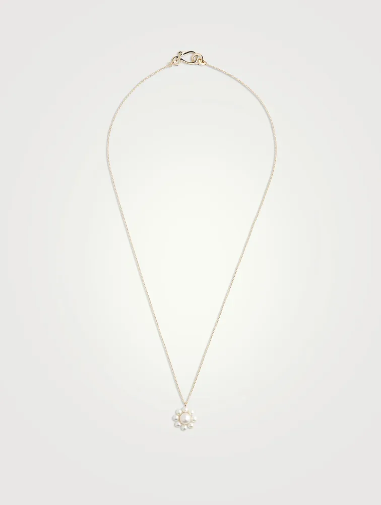 Margherita Simple 14K Gold Necklace With Pearls