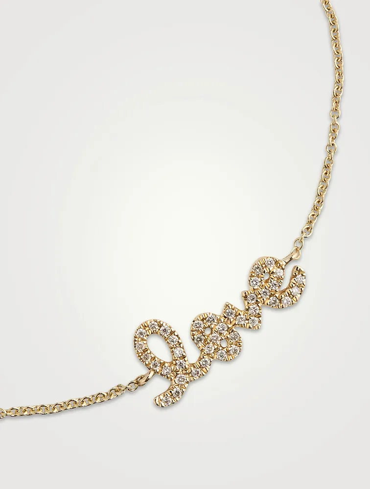 Mini 14K Gold Love Bracelet With Diamonds