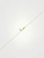 Tiny 14K Gold Butterfly Charm Pendant Necklace With Diamonds