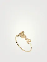 14K Gold Love Script Ring With Diamonds