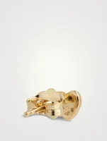 14K Gold Baby Heart Stud Earring With Diamonds