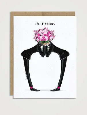 Mr. & Mr. Floral Flirts Wedding Card - French