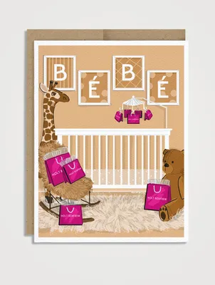 Magenta Mobile Baby Card - French