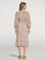 Galoa Cotton Midi Dress Floral Print