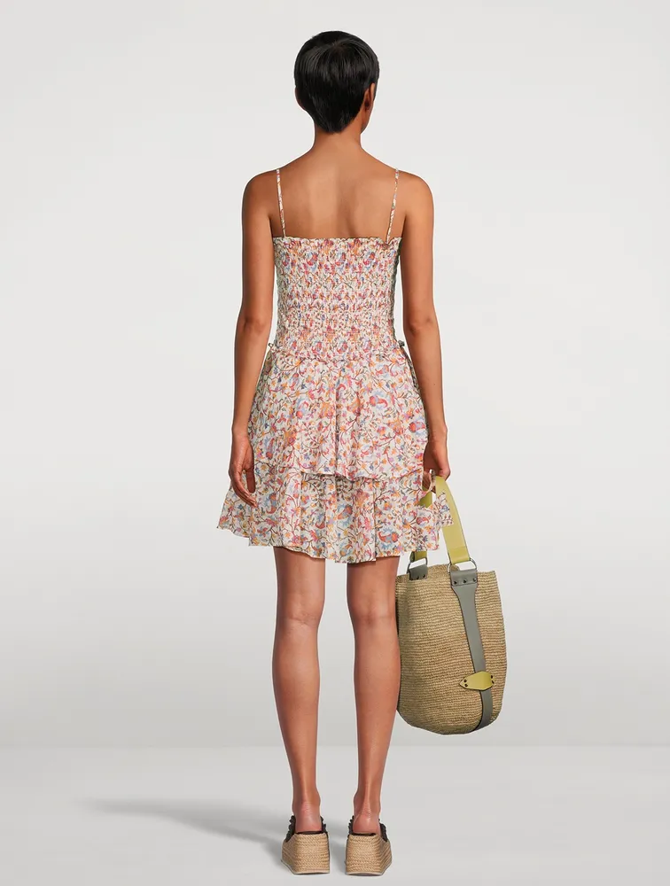 Anka Cotton Mini Dress Floral Print