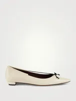 Claudette Bow Leather Ballet Flats