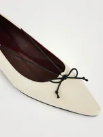 Claudette Bow Leather Ballet Flats