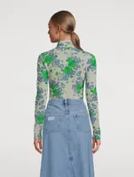 Turtleneck Top Floral Print