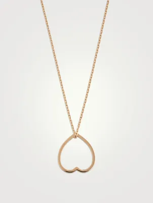 Antifer Heart 18K Rose Gold Long Pendant Necklace