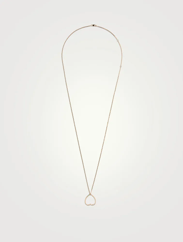 Antifer Heart 18K Rose Gold Long Pendant Necklace