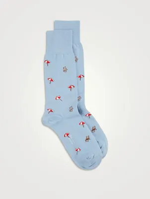 Socks In Poolside Print