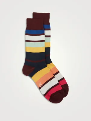 Socks In Striped Print