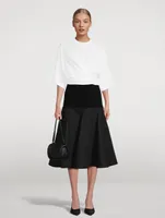 A-Line Poplin Midi Skirt