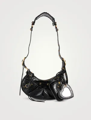 XS Le Cagole Croc-Embossed Leather Shoulder Bag