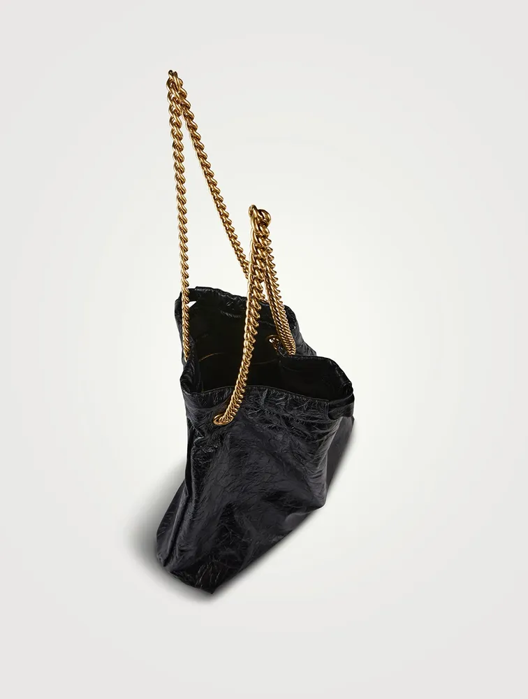 Medium Crush Leather Tote Bag