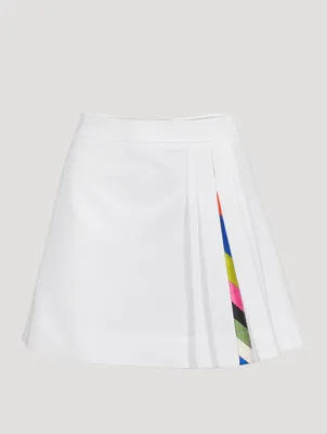 Cotton And Nylon Pleated Mini Skirt