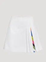 Cotton And Nylon Pleated Mini Skirt