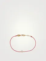 Mini 18K Gold Rabbit String Bracelet With Diamond
