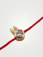 Mini 18K Gold Rabbit String Bracelet With Diamond