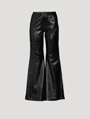 Leather Flared Trousers