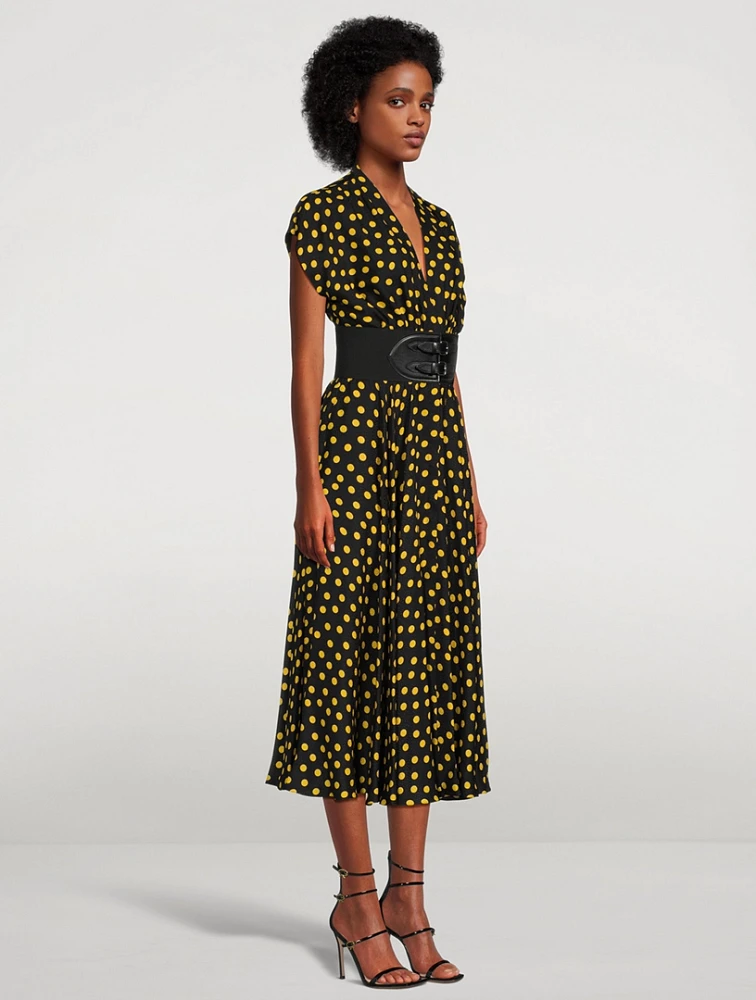 Belted Dress In Confettis Dots Print