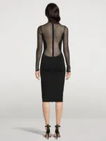 Sheer Crêpe Midi Dress