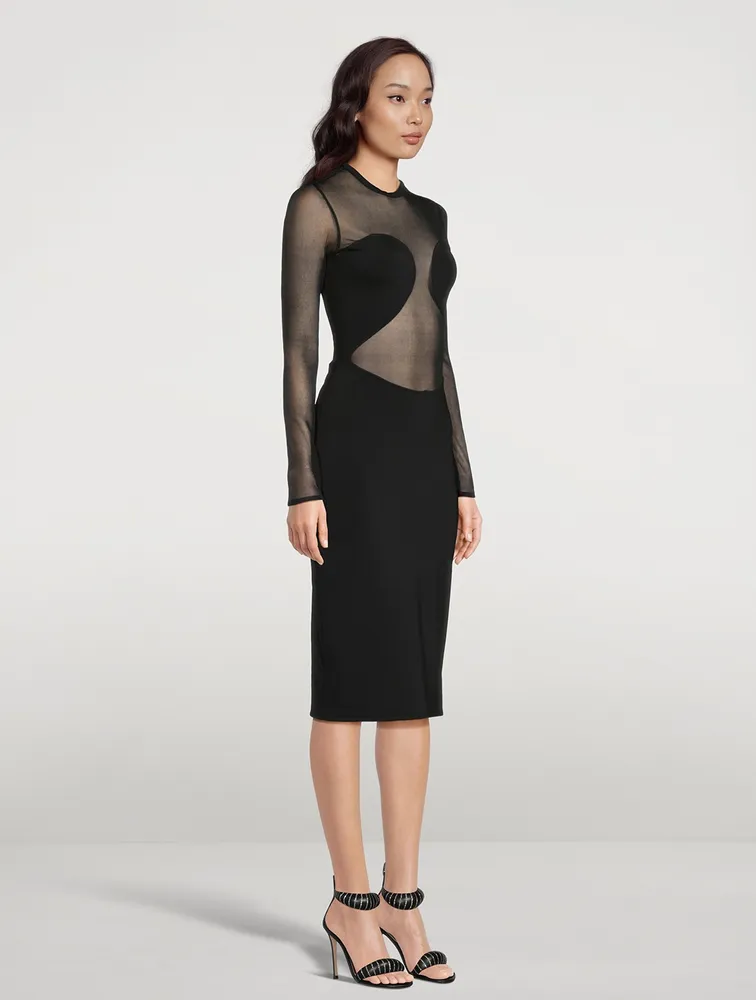 Sheer Crêpe Midi Dress