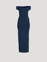 Lurex Off-The-Shoulder Gown
