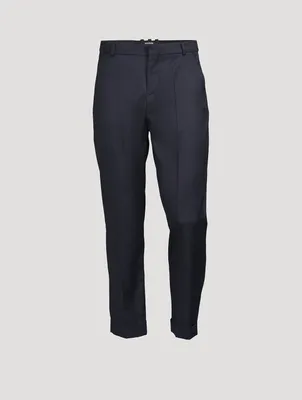 Wool Straight-Leg Pants