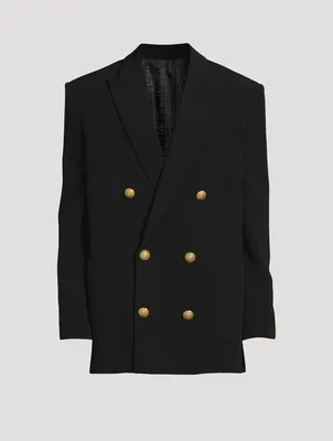 Crepe Double-Breasted Jacket
