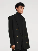 Crepe Double-Breasted Jacket