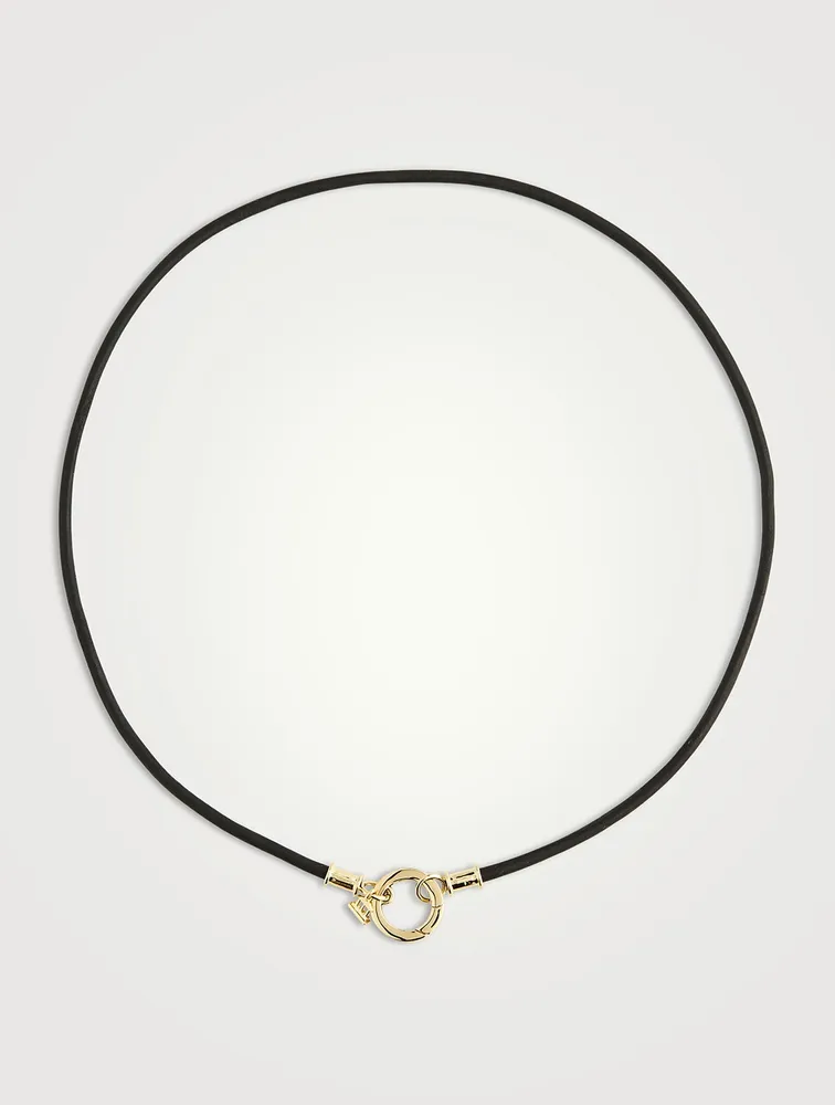 18K Gold Leather Cord Necklace