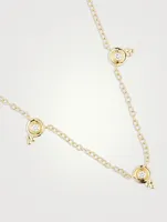 18K Gold Five Diamond Temple Necklace