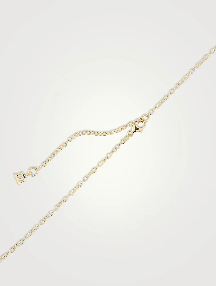 18K Gold Five Diamond Temple Necklace