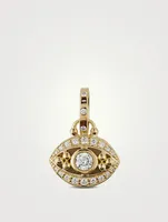 18K Gold Evil Eye Pendant With Diamonds