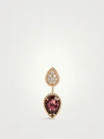 S And XS Motif Serpent Bohème Stud Earring With Garnet And Diamonds