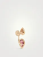 S And XS Motif Serpent Bohème Stud Earring With Garnet And Diamonds