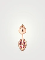 S And XS Motif Serpent Bohème Stud Earring With Garnet And Diamonds