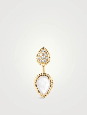 S And XS Motif Serpent Bohème Stud Earring With Mother-Of-Pearl And Diamonds