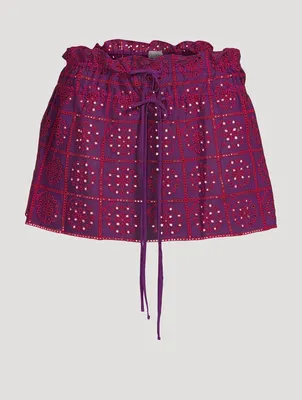 Embroidered Coverup Shorts